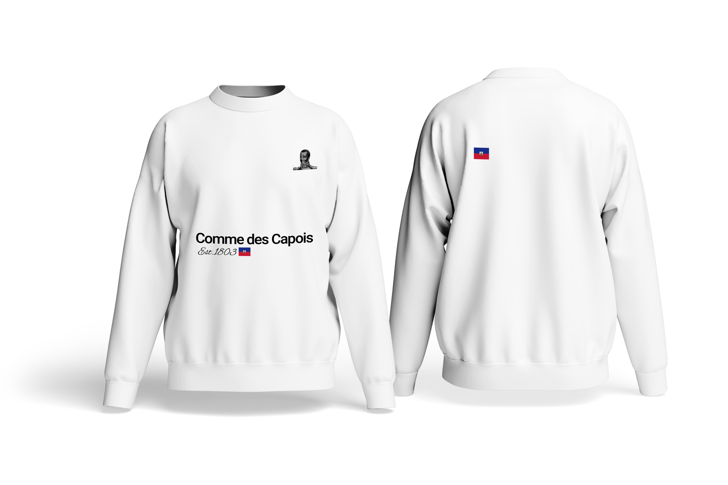 Comme Des Capois Crewneck Sweatshirt- Haitian Cities by Diaspora Goodies